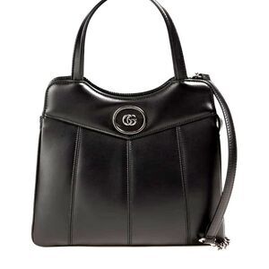 A Gucci Designer Black Leather Shoulder Bag Purse